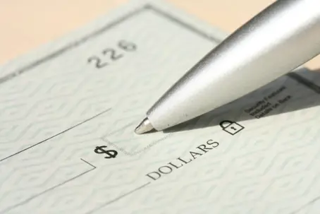 writing a check