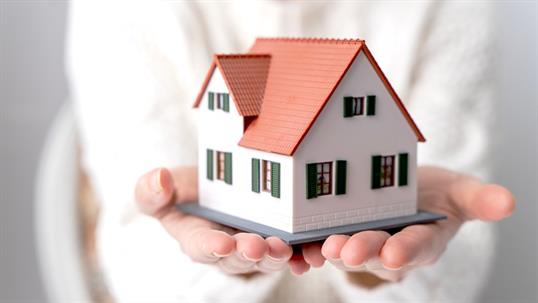 someone holding a little house