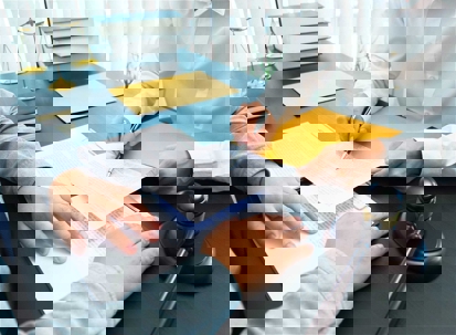 meeting with lawyer and going over paperwork