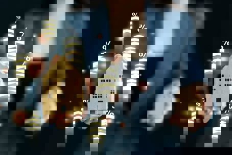 house with graphs around it